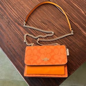 Coach purse - Orange/Gold